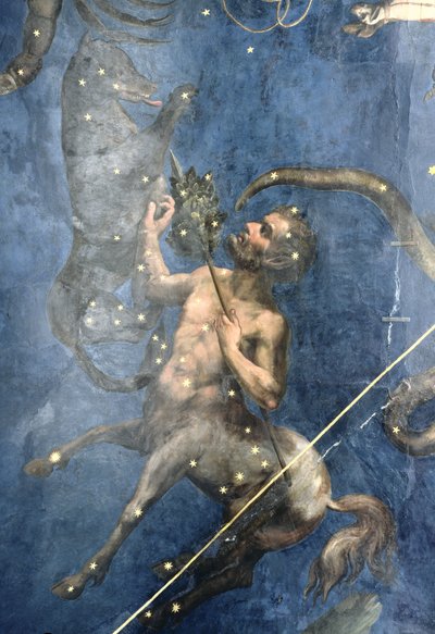 Centaurus, from the ceiling of the Sala dello Zodiaco, 1579 by Lorenzo Costa